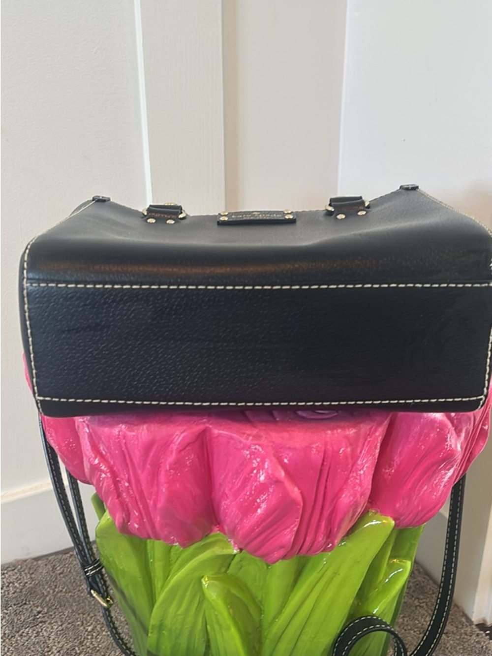 kate spade Black Leather Satchel with Gold Hardware - Picture 5 of 9